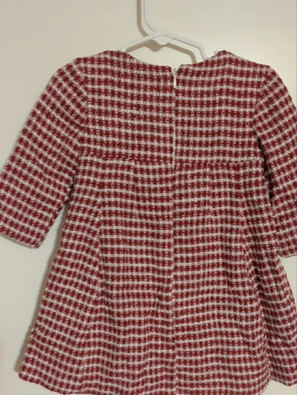 Mayoral Red and White Check Tweed Dress White Petticoat Lining